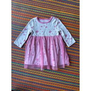 Moon and Back by Hanna Anderson Pink Star Tulle Dress, 18‑24M